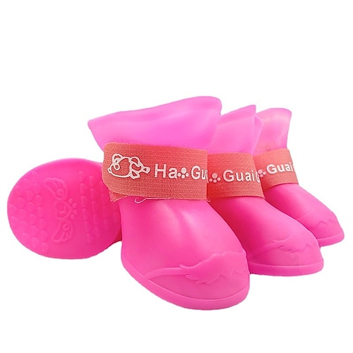 Hunde Hund Schuhe und Stiefel Rutschfest Sport und Freizeit Wasserdicht Einfarbig Für Haustiere PVC Schwarz Image