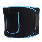 Waist Support Trimmer Belt Elastic Sports Fitness Waistband Adjustable Body Brace 124 x 23cm(Black Blue )JIXINGYUAN