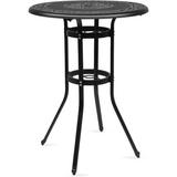 Outdoor Patio Cast Aluminum Round Bar Table - Durable Easy-to-Clean All-Weather Table for Garden and Patio