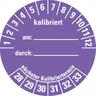 Dreifke® Prüfplakette kalibriert 28-33, violett, Dokumentenfolie, selbstkl., Ø 40mm, 10 Stk.