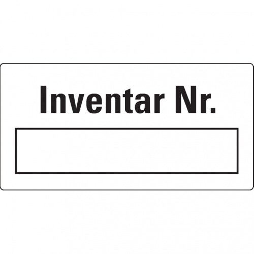 Dreifke® Inventaretikett Inventar-Nr., mit Beschriftungsfeld, weiß, ökologische Folie, 40x20mm, 16/Bogen Image