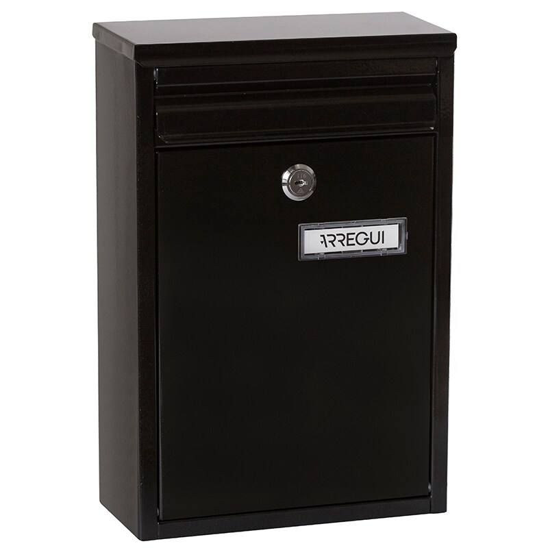 ARREGUI Zaguán E5754 Briefkasten oder Durchwurfbriefkasten aus Verzinktem Stahl, Größe S (DIN A5 Post) Wandbriefkasten für Draußen, Wasserfest Schwarz Image