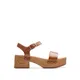 Clarks Womens Leather Croc Platform Sandals - 6.5 - Tan, Tan,Ivory