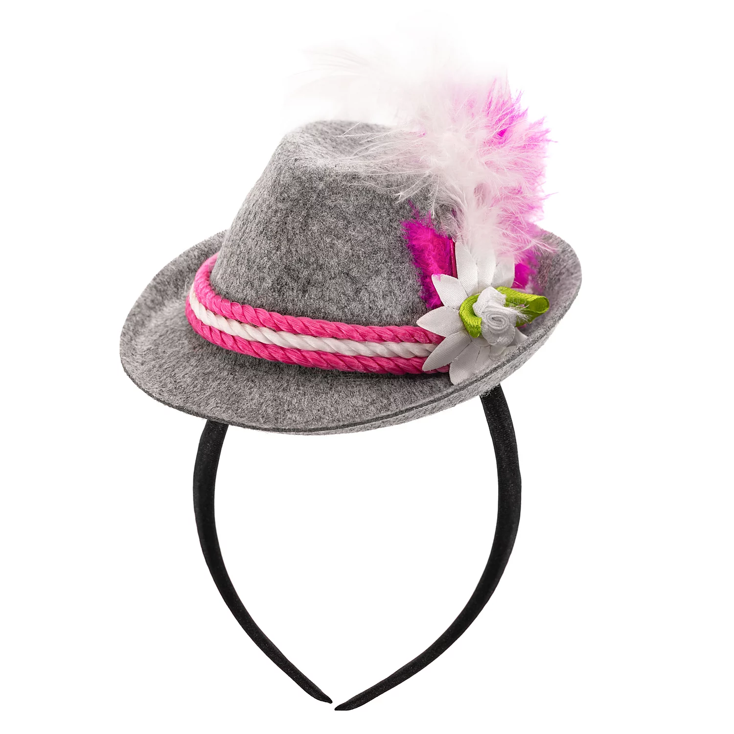 Serre-tête avec mini-chapeau bavarois