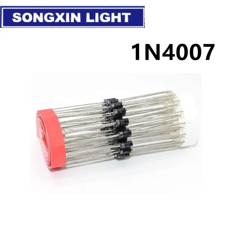 100 Stück 1N4007 4007 1A 1000 V DO-41 Hochwertige Gleichrichterdiode IN4007 1n4007 Image