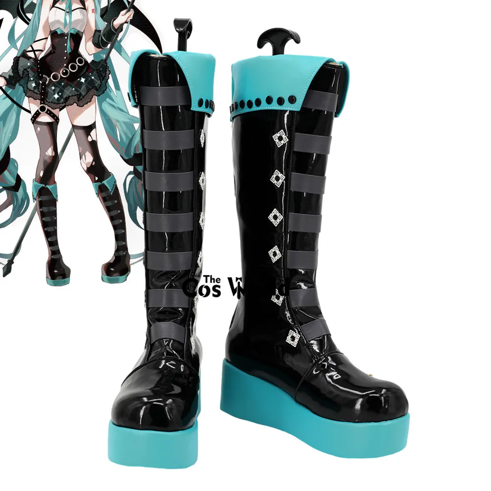2023 miku x Rascal Collab kleine Teufels flügel Gothic Anime anpassen Cosplay High Heels Schuhe Stiefel