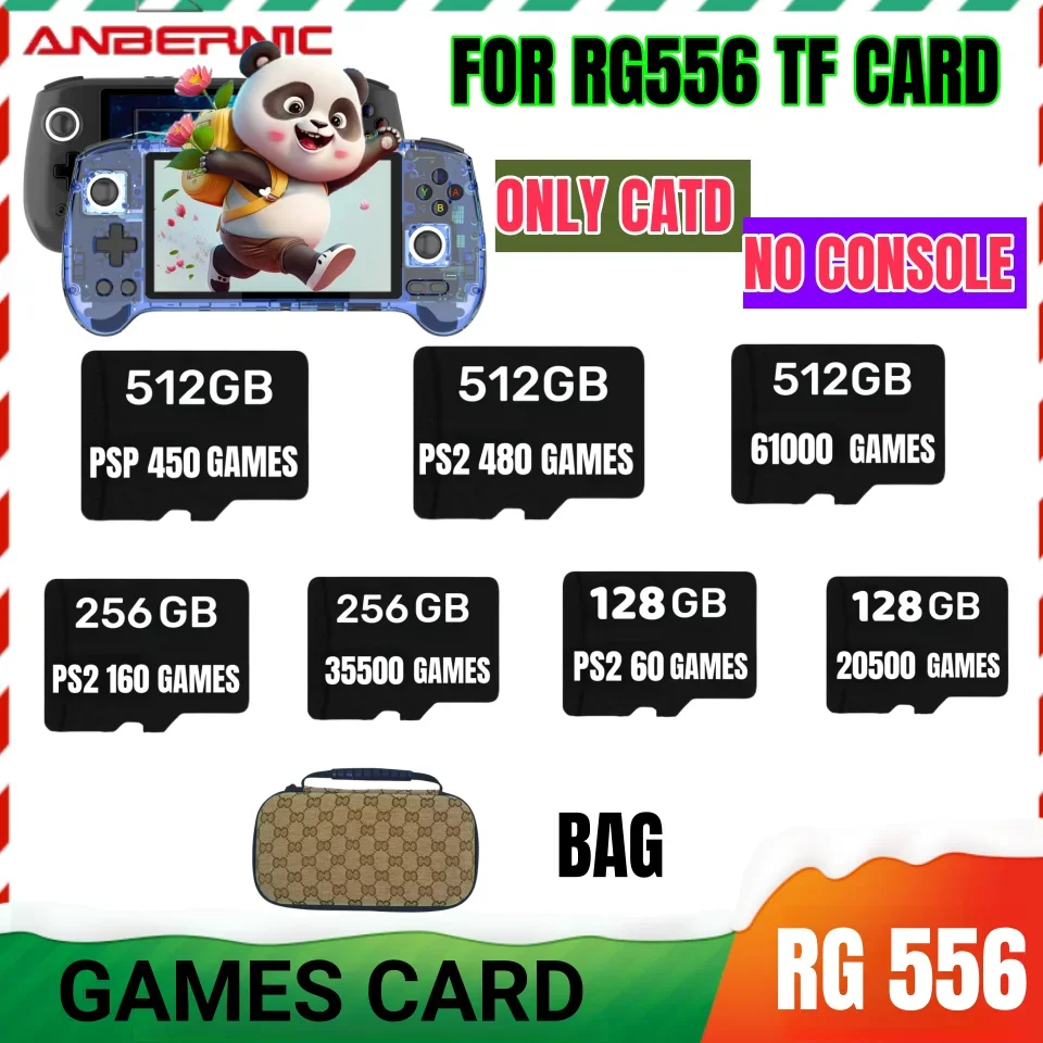 FÜR ANBERNIC RG556 TF Karte Tragbare PS2 Handheld Spielkonsole Speicher Karte SD Karte 61000 Spiele PS2 512G 256G 128G Micro sd spiele Image