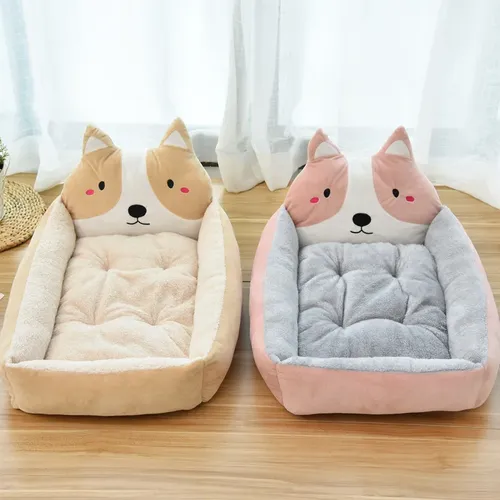 Canapé-lit chaud d'hiver pour chiot et chat, lits lavables pour animaux de compagnie, dessin animé, pour petits chiens, chats, Yorkies, canil Katten, produits pour animaux de compagnie, accessoires