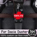 Tapis de sol de voiture en cuir sur mesure pour Dacia Duster tapis tapis repose-pieds