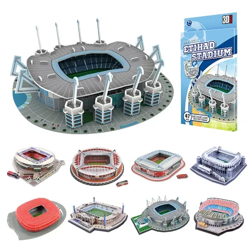 Desktop-Ornamente Fußballfeld Modell Fans Souvenir DIY Papier Puzzle Tischs piele 3D-Gebäude Stadion