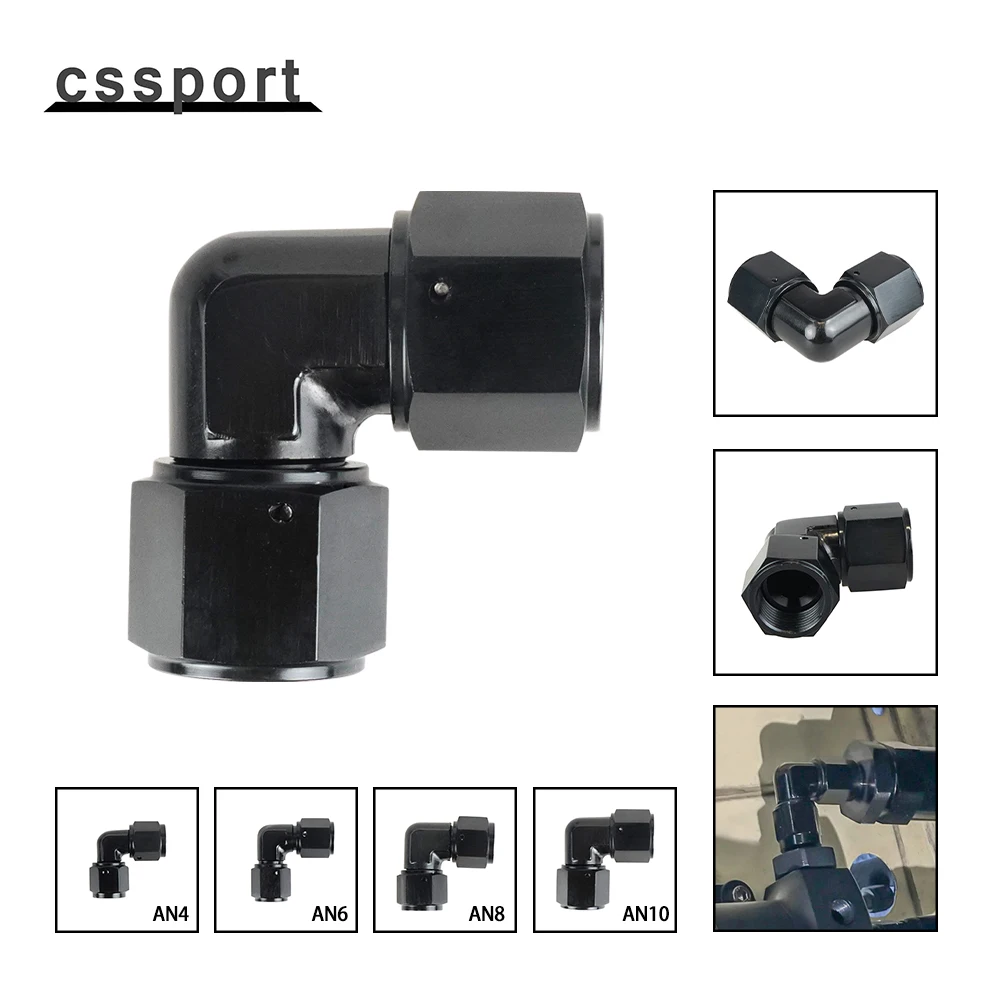 An4 an6 an8 an10 90 Grad schwenkbare Winkels ch lauch anschlüsse Innengewinde an Schlauch endrohr adapter für geflochtene Leitung Kraftstoff leitungs adapter Image