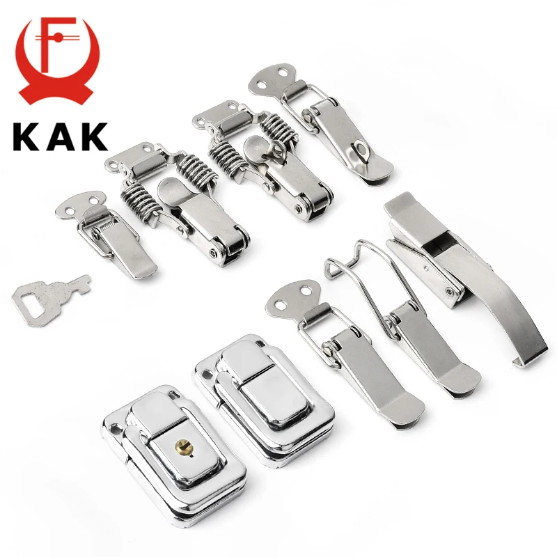 5pcs kak j107 Hardware-Schrank boxen feder belastete Verriegelung verriegelung Knebel haspel 46*21 Weich stahl haspel für Schiebetür einfaches Fenster