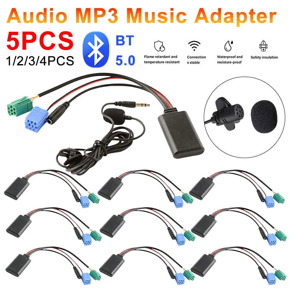 Auto Bluetooth-kompatibel 5,0 Aux Kabel Mikrofon Freis prec heinrich tung Handy kostenlos Anruf Adapter für Renault Megane Espace Kangoo Image