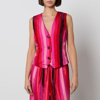 Stripe Satin Waistcoat - Red - Never Fully Dressed Jackets