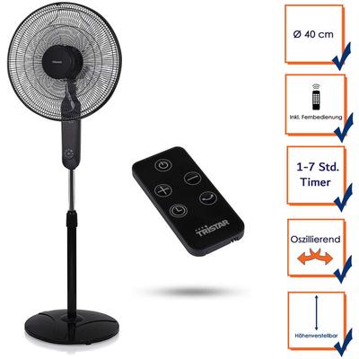 Tristar - Standventilator Timer, 24 Stufen Fernbedienung Oszillierend Ø40cm Image