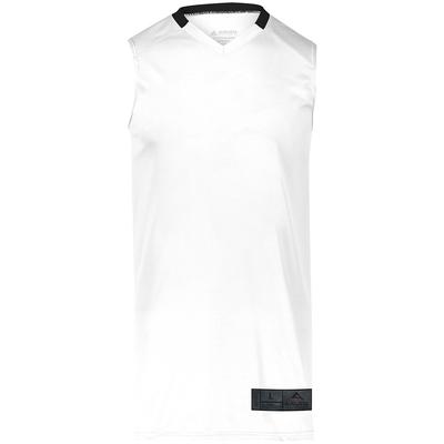 Augusta Sportswear 1730 Athletic Step-Back Basketball Jersey T-Shirt in White/Black size Large | Polyester