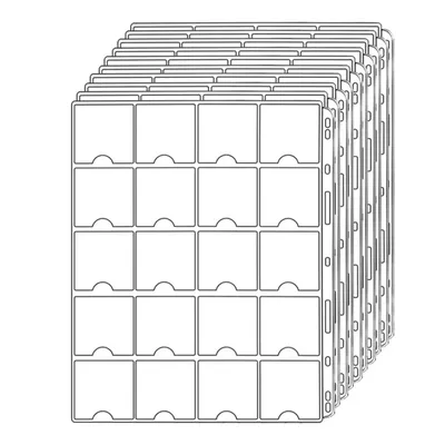 10PCS Coin Pocket Pages for 5x5cm(2"x2") Coin Flips Standard 9-Hole Coin Collecting Holders 20