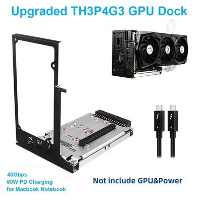 Upgraded TH3P4G3 Thunderbolt GPU Video Card Dock Laptop to External Graphic Card for Macbook Notebook PD Charging 60W 40Gbps