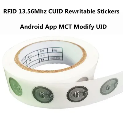 13.56mhz CUID changeable S50 1K RFID Sticker Wet Inlay NFC tag Sector 0 Block 0 UID Rewritable For