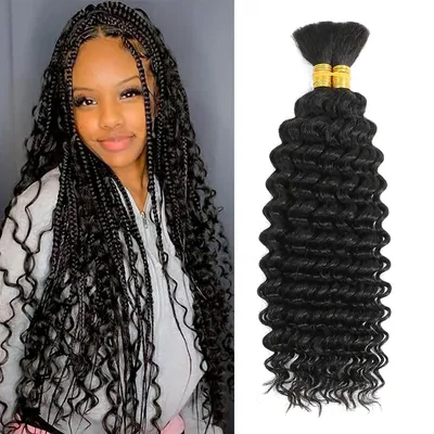Human Braiding Hair 100g Deep Wave Human Hair Bulk for Braiding No Weft Curly Human Hair Extensions