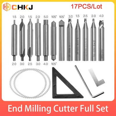 CHKJ 17 pieces/lot Full Set End Milling Cutter For All Vertical Key Copy Duplicating Machine As Key