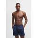 Badeshorts BOSS "Dolphin", Herren, Gr. L, N-Gr, blau (navy 413), Microfaser, Polyester, unifarben mit Farbeinsatz, sportlich, Badehosen, mit seitlichem Kontraststreifen