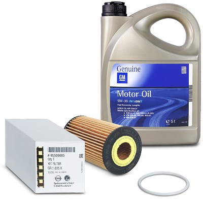 Opel Ölfilter + 5l 5W-30 Motoröl [Hersteller-Nr. 40280333] für Chevrolet, Fiat, Opel, Saab, Suzuki Image