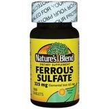 Nature s Blend Ferrous Sulfate 325 mg with Elemental Iron 65 mg Supplement - Cellular Energy Support Promotes Red Blood Cell Production & Immune System Support - 100 Tablets - Pack of 1