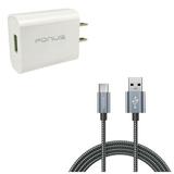18W Quick Home Charger w MicroUSB 6ft USB Cable Y4A for Motorola Google Nexus 6 DROID MAXX 2 - Nokia 6 2 V - Samsung Galaxy Stardust Sol Sky S7 S6 S5 Sport (SM-G860P) Mini S4 Mega SPH-L600