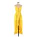 Slate & Willow Casual Dress - Maxi Plunge Sleeveless: Yellow Dresses - Women's Size Medium