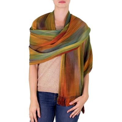 Nature's Ethereal Inspiration,'Guatemalan Rayon Chenille Shawl'