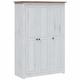 vidaXL 3-Door Wardrobe White Pine Panama Range Clothes Organiser Cupboard