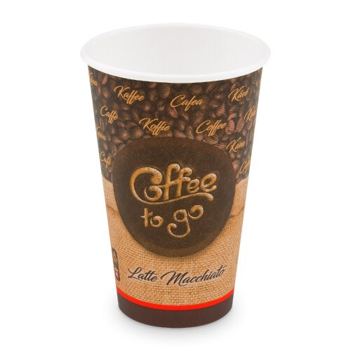 800 Kaffeebecher Coffee to go Becher "Latte Macchiato" XL 400 ml glatt Image