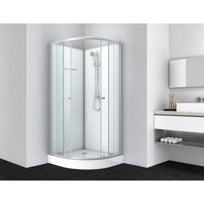 Komplettdusche SANOTECHNIK "Komplettduschkabine OCEAN", weiß (silber matt), B:80cm H:203cm T:80cm, Duschkabinen, Höhe: 203cm