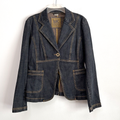 Michael Kors Jackets & Coats | Michael Kors Denim Jean Jacket 8 Vintage One Button Buckle Back Retro Trendy | Color: Blue | Size: 8