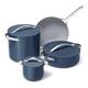 Caraway Cookware+ Collection - Specialty Cookware Set - Petite Cooker, Stir Fry Pan, Rondeau, & Stock Pot - 3 Lids & Storage Organizer Included - Navy