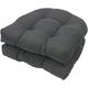 AALLYN Outdoor Seat Cushions Set, 2pcs 19x19inch Waterproof Chair Seat Cushion, Patio Furniture Cushions, Tufted Chair Pad for Wicker Chair(Color:Darkgrey)