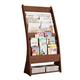 Living Room Magazine Rack Floor, Rustic Wood Literature Stand with Newspaper Holder for Office, Library, Hospitals, Hall Lobby and Retail Store, Industrial Bookcases
