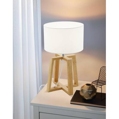 EGLO Tischleuchte "CHIETINO 1", beige (natur, chrom weiß), Ø 26,00cm H: 44,00cm, Lampen, Tischleuchte, Weiß, natur, FSC zertifiziert, E27, inkl. Schalter Image