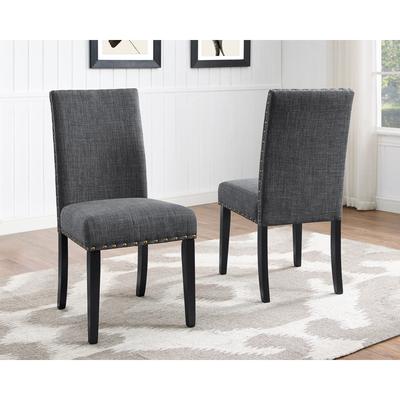 Fabric Dining Chairs with Nailhead Trim (Set of 2)
