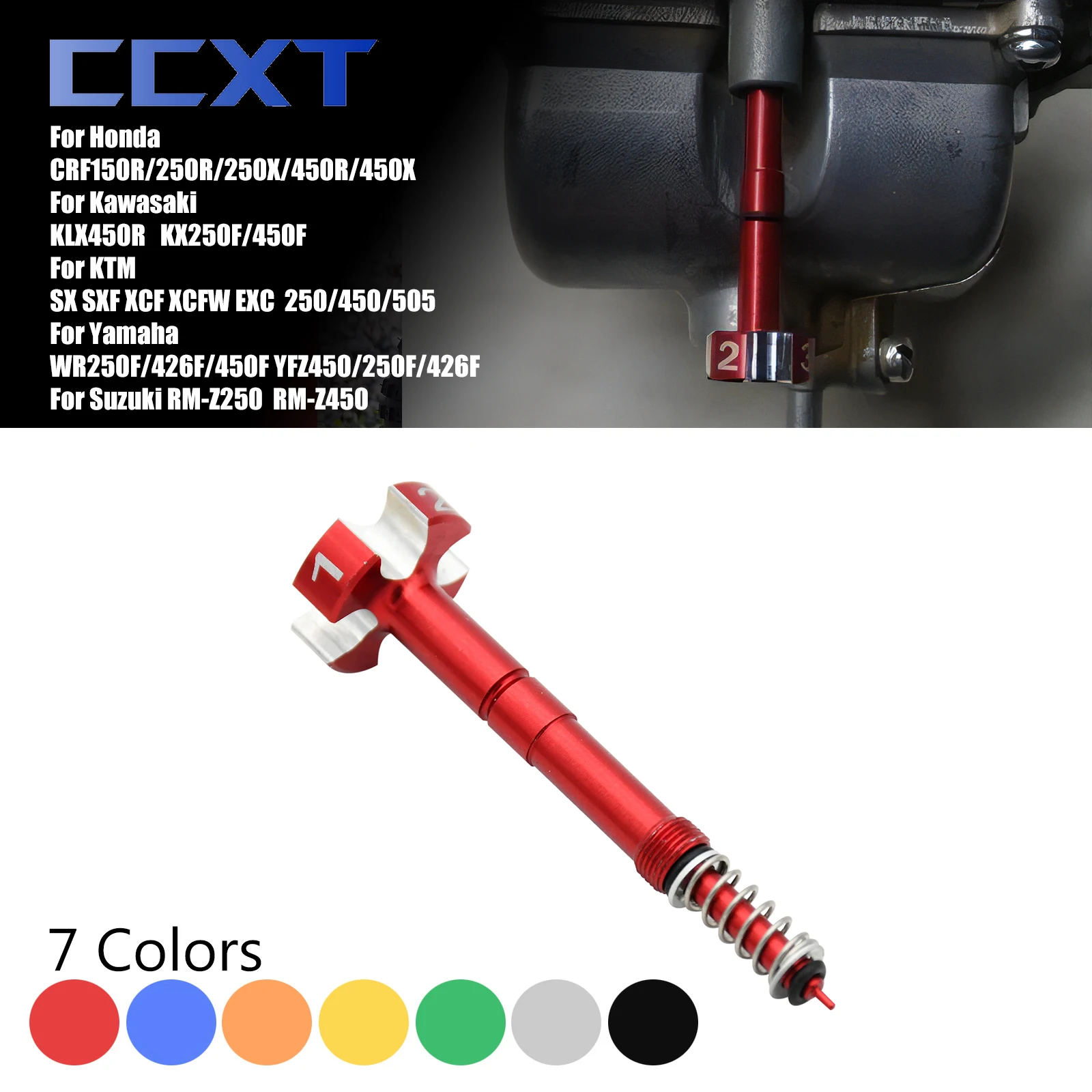 Motorrad Vergaser CNC Einfach Einstellbare Luft Kraftstoff Gemisch Schraube Für Yamaha KTM ATV Honda Kawasaki Suzuki Universal Teile Image