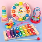 Jouets Montessori pour bébés, puzzle 3D en bois, jeux d'apprentissage précoce pour bébés, jouets