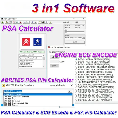 Für psa rechner v16.04.07 software für psa pin rechner psa motor ecu codierung 3 in 1 software für