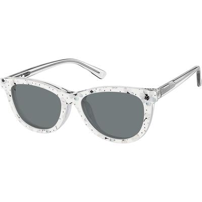 Zenni Girls Cat-Eye Prescription Glasses W/ Snap-On Sunlens Clear Plastic Full Rim Frame