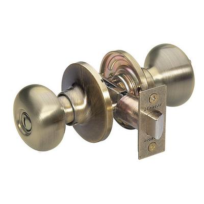 MASTER LOCK BC0305BOX Knob Lockset,Biscuit Style,Antique Brass