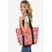 Women's Disney Mickey & Minnie Mouse Women's Zip Tote Bag by Disney in Red