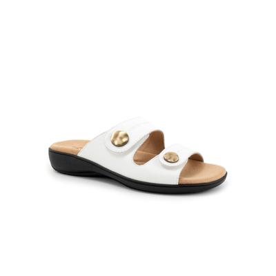 Women's Ruthie Stitch Slip On Sandal by Trotters in White (Size 9 1/2 M)