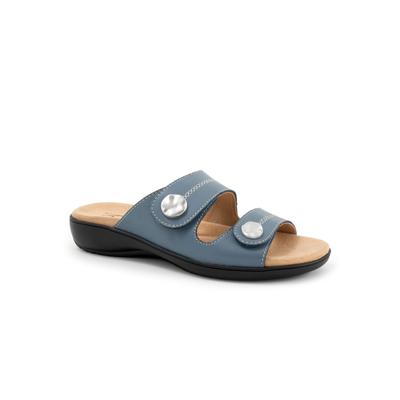 Women's Ruthie Stitch Slip On Sandal by Trotters in Dusty Blue (Size 7 1/2 M)