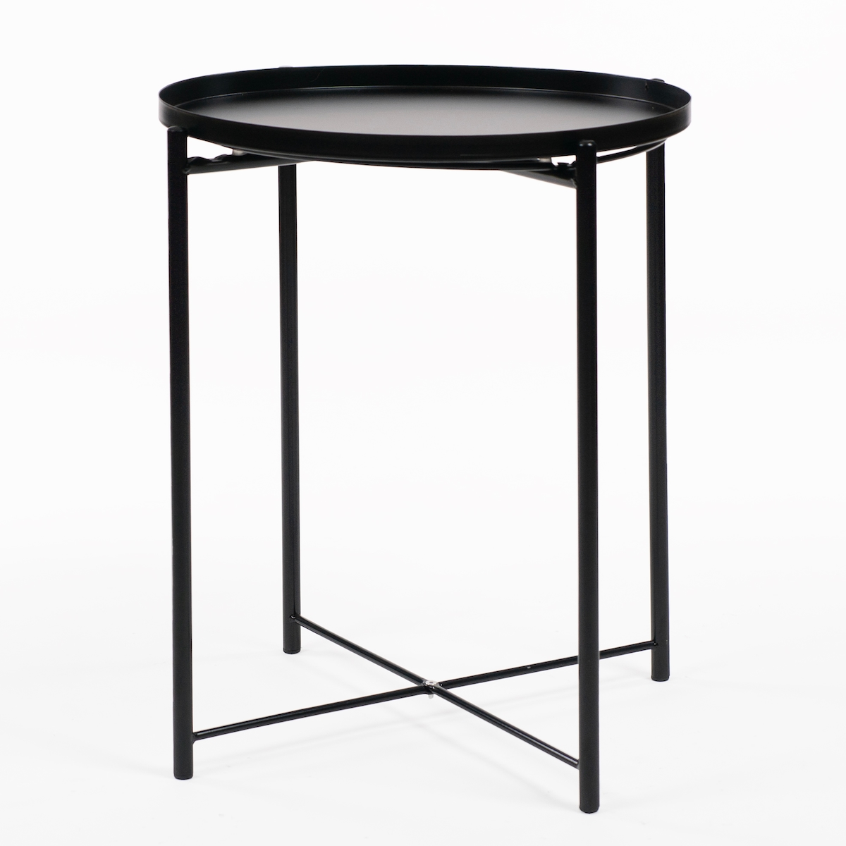 ITALIAN DESIGN Nordic Plate Beistelltisch im italienischen Design, schwarz, 42 x 42 x 52 cm Image