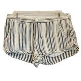 Free People Shorts | Free People Night Moves Shorts Women 4 Cream Blue Button Fly Beachy 31x2 | Color: Blue/Cream | Size: 4